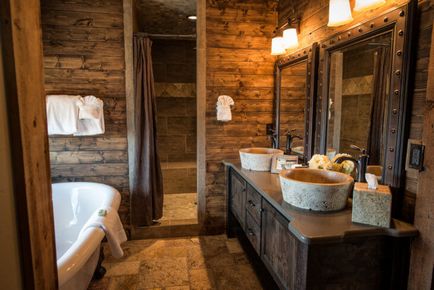 Ванна кімната в дерев'яному будинку (фото)