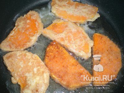 Fried pumpkin - o rețetă pentru prăjirea dovleacului în făină sau pesmet