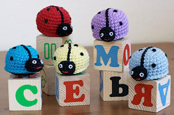 Ladybugs, jucării croșetate - tricotate - modele de tricotat - proiectul autorului natalia