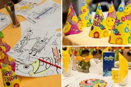 Gyermek születésnapi party a stílus Spongyabob