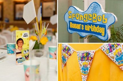 Gyermek születésnapi party a stílus Spongyabob