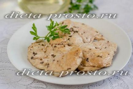 Diétás hússzeleteket csirke recept egy fotó