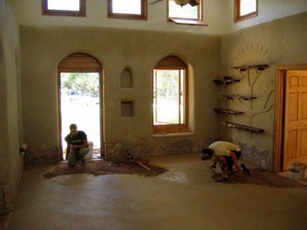 Casa de paie și adobe, etapele de construcție (fotografie)