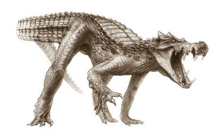 Strămoșul străvechi al unui crocodil îi musca dinozaurii