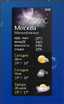 Гаджети погода на робочий стіл для windows xp