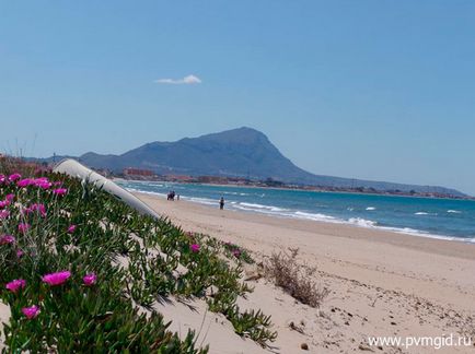 Місто дення в іспанії на узбережжі коста бланка пам'ятки, пляжі, транспорт