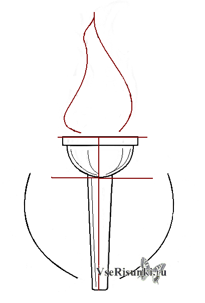 Як намалювати факел сочинської олімпіади олівцем поетапно