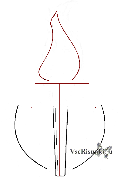 Як намалювати факел сочинської олімпіади олівцем поетапно