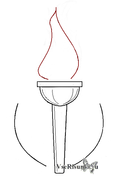 Як намалювати факел сочинської олімпіади олівцем поетапно