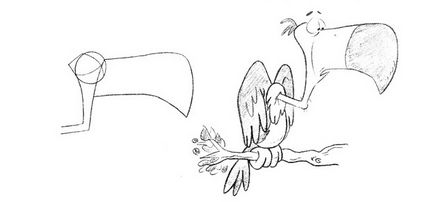 Як намалювати птаха для коміксу, flatonika