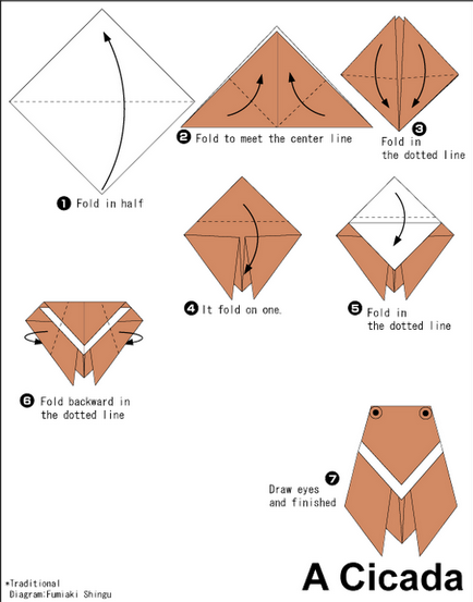 Cum sa faci o musca din origami - origami din hartie