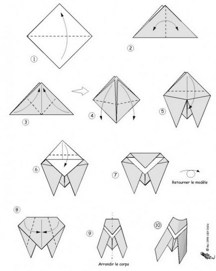 Як зробити муху з орігамі - орігамі з паперу своїми