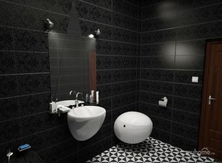 Hogyan hozzunk létre egy design fürdőszoba fekete csempe