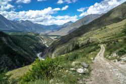 Muntele descendent al Muntelui Altai, kosh-agach, autobuzul jazzor