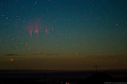 Roșu sprite peste regiunea Sverdlovsk