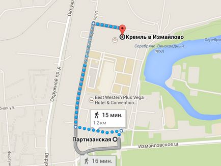 Kremlinul este în Izmaylovo, mergem pe aici