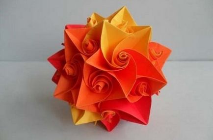 Kusudama pentru planurile de flori pentru începători, foto