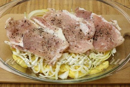 М'ясо під шубою в духовці, рецепт з фото зі свинини з картоплею