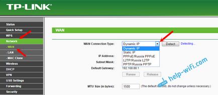 TP-Link router narancssárgán világít (piros) fény Internet wan