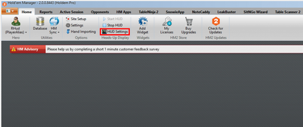 Beállítás hud Holdem Manager 2