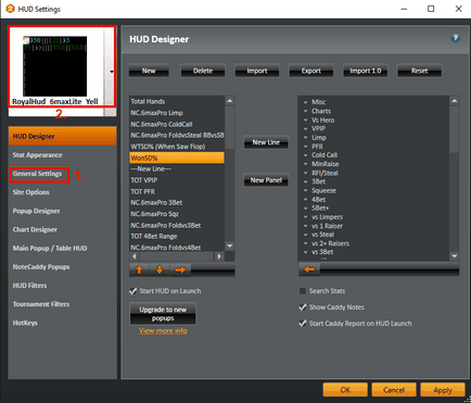 Beállítás hud Holdem Manager 2