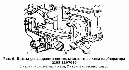 Carburator de reglare VAZ 2105, mașină de frezat