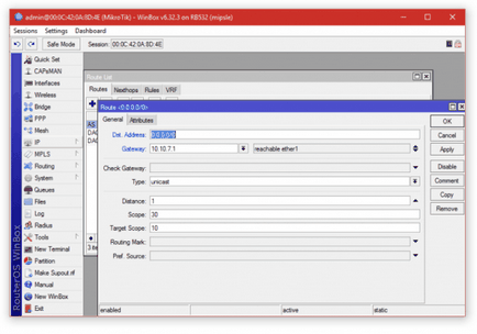 Configurarea mikrotik