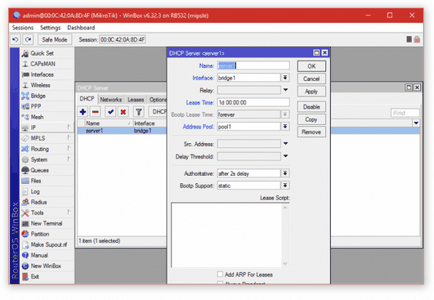 Configurarea mikrotik