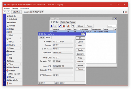 Configurarea mikrotik