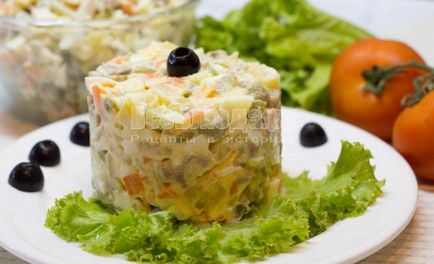 Salată salată de salată italiană neobișnuită, cu mere și măsline - rețetă cu fotografii în mișcare, toate felurile de mâncare