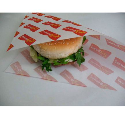 Înfășurați pentru un hamburger, hârtie de ambalaj pentru fast-food cu sigiliu de design, hârtie pentru sandwich-uri,