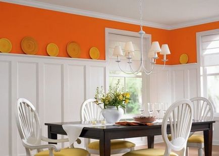 Imagine de bucătărie portocalie a opțiunilor interioare gata făcute și sfaturi de design