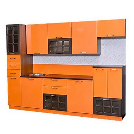 Narancs konyhai készletek és a belső, konyha belső