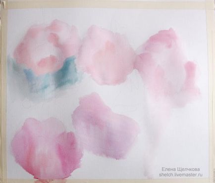 Малюємо рожеві півонії в змішаній техніці «акварель акрил» - ярмарок майстрів - ручна робота,