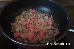 Risotto cu ciuperci, fasole verde și carne