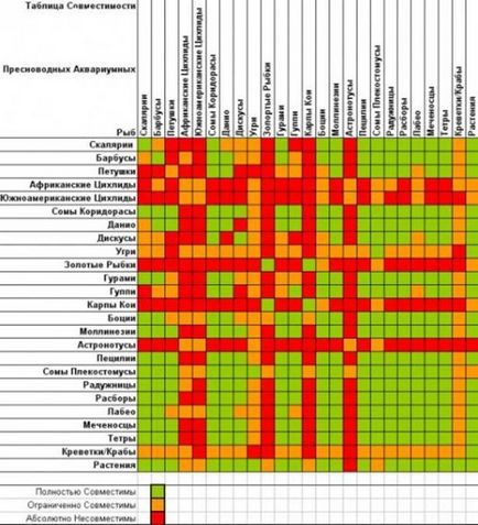 Сумісність акваріумних рибок, акваріумні рибки