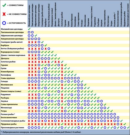 Compatibilitatea peștelui de acvariu, a peștilor de acvariu