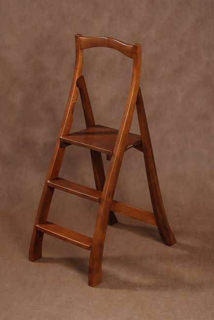 Драбина стілець алюмінієва дерев'яна телескопічна трансформер зі склопластику з широкими
