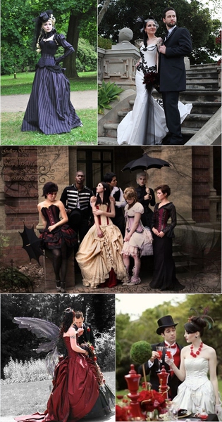 Nunta în îmbrăcăminte stil gotic, loc de întâlnire, masă