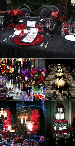 Nunta în îmbrăcăminte stil gotic, loc de întâlnire, masă