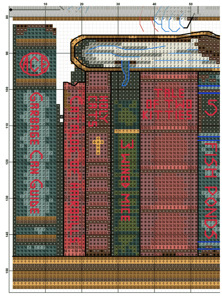 Схема для вишивання кіт в бібліотеці, кіт і кішка