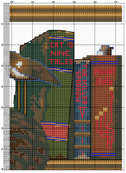 Схема для вишивання кіт в бібліотеці, кіт і кішка