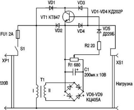 Regulator de tensiune tranzitoriu, diagrama principală diagramă descărcare gratuită