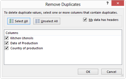 Eliminați duplicatele în Excel folosind un instrument nativ