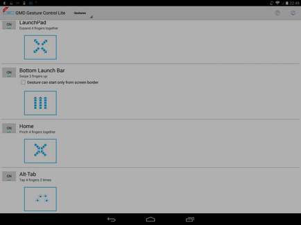 Îmbunătățirea gesturilor de control în Android