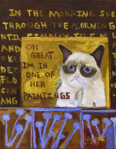 Vidám művészeti projekt „mogorva macska”, minden a macskák