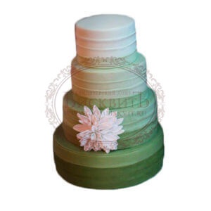 Fehér, kék és zöld színekben zhelty esküvői torták