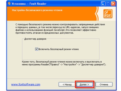 Szabad program, hogy nyissa meg a PDF fájlt (Foxit Reader)