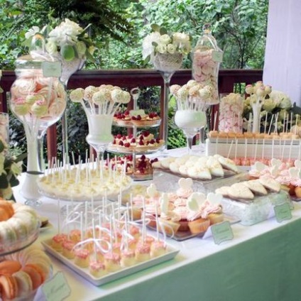 Candy bar на весілля оформлення, страви та напої