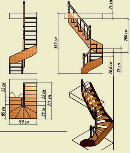 Креслення сходів на другий поверх будинку, яку можна зробити своїми руками